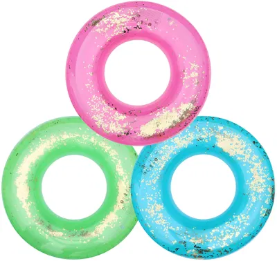 Tube gonflable à paillettes de 32.5 pouces, anneau de natation, jouet circulaire pour enfants et adultes