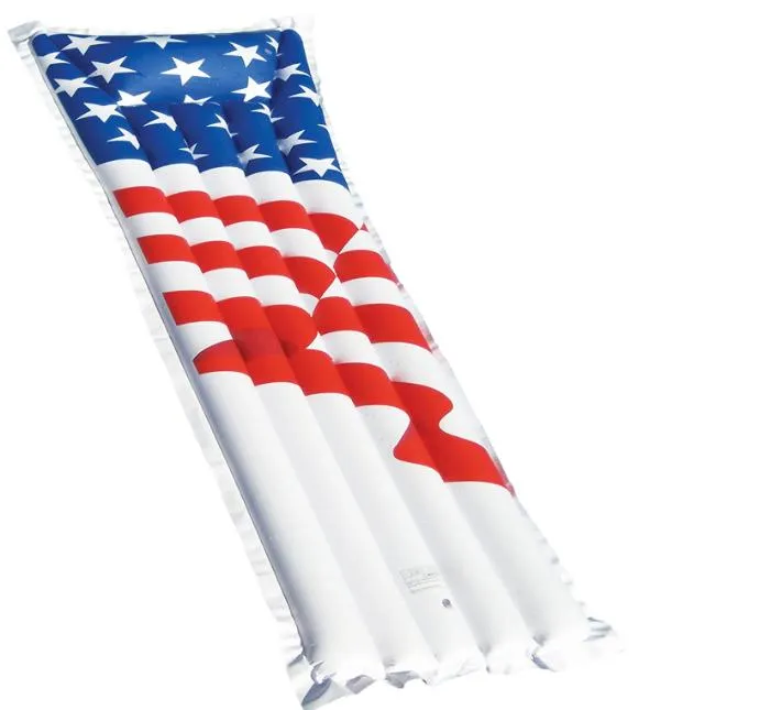 Flotteurs gonflables pour détente sur la plage, vacances d'été, drapeau américain, étoile, flotteur de piscine pour adultes, chaise longue d'eau pour lac