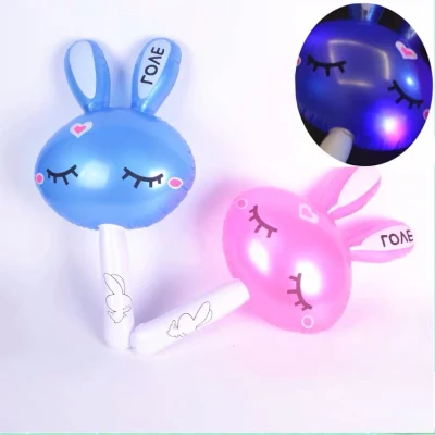 Bâton gonflable d'animal de lapin de cadeaux promotionnels avec le jouet d'enfants de lumière LED